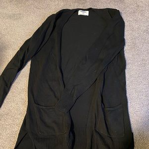 Black long-line cardigan